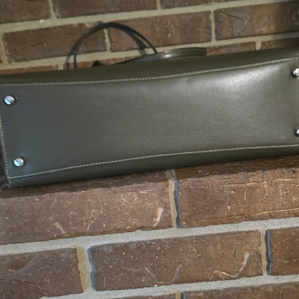 COACH Nina Tote Bag Leather Green - Picture 7 of 9